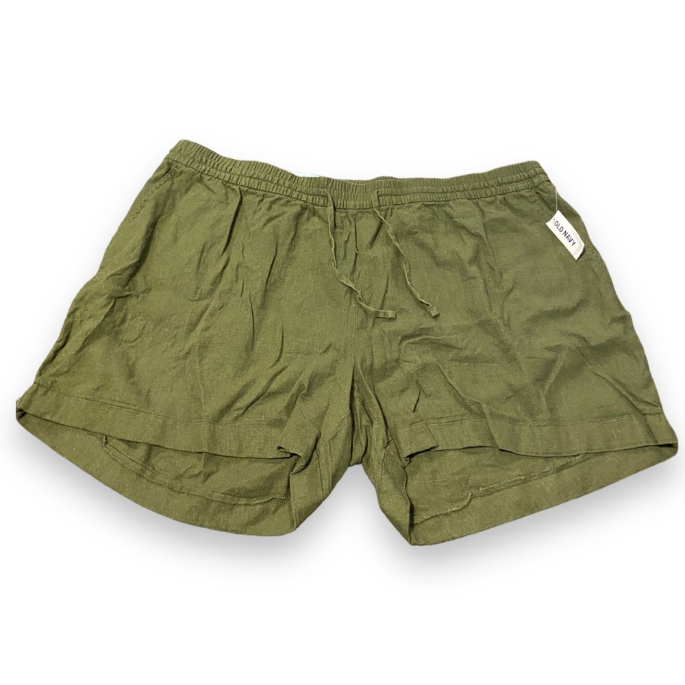 Old Navy Army Green Linen Drawstring Shorts